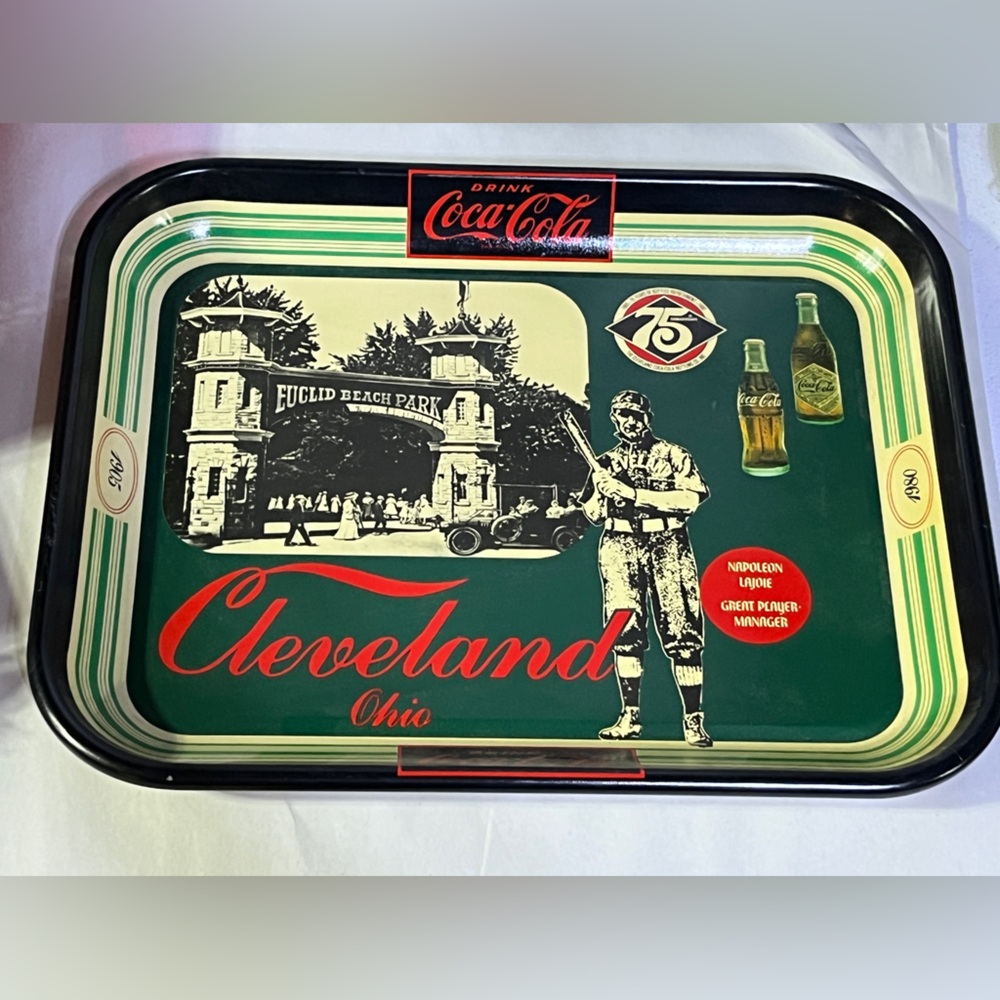 1980 Coca-Cola Metal Tray, 75th Anniversary Cleveland Coca-Cola Bottling Co.